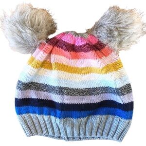 🌈 6/$60, Baby GAP Pom Pom, Wool, Knit Beanie, 6.5” x 7.5”
